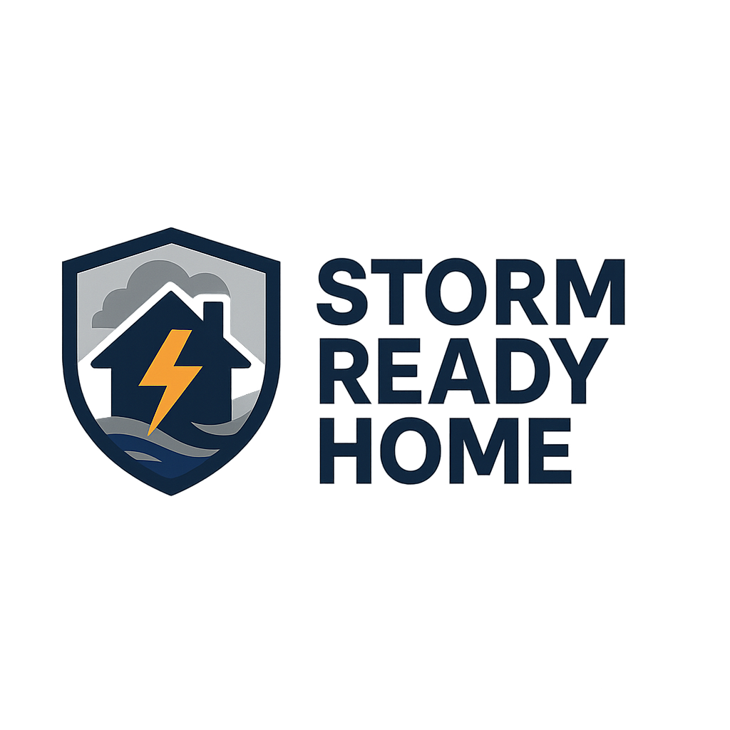 StormReadyHome logo with house and lightning bolt icon symbolizing storm preparedness and backup power