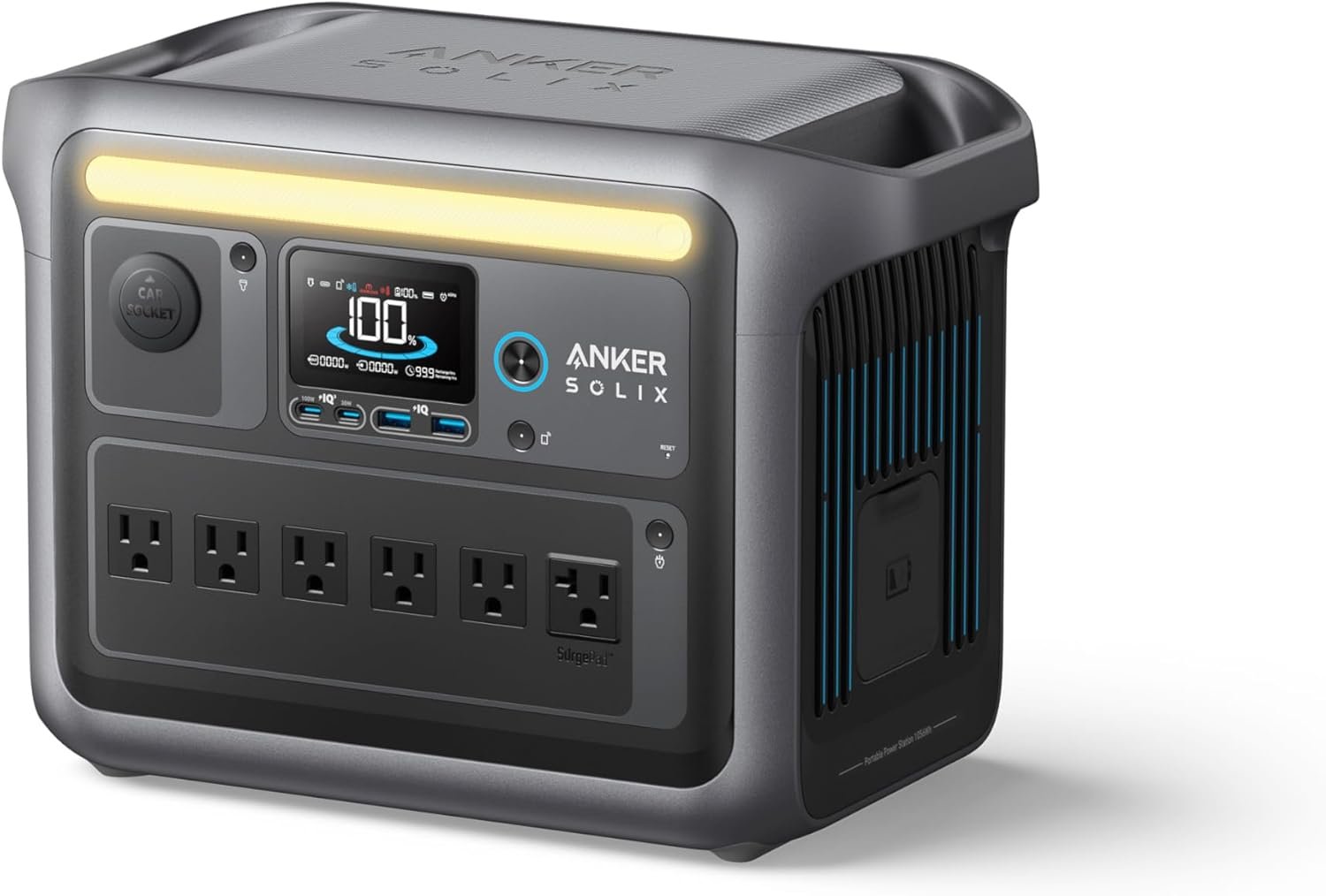 Anker SOLIX C1000 Portable Power Station, 1056Wh, 1800W AC, home backup, camping