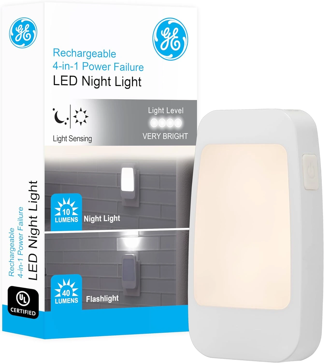emergency lighting for blackouts GE 4-in-1 LED Power Failure Night Light