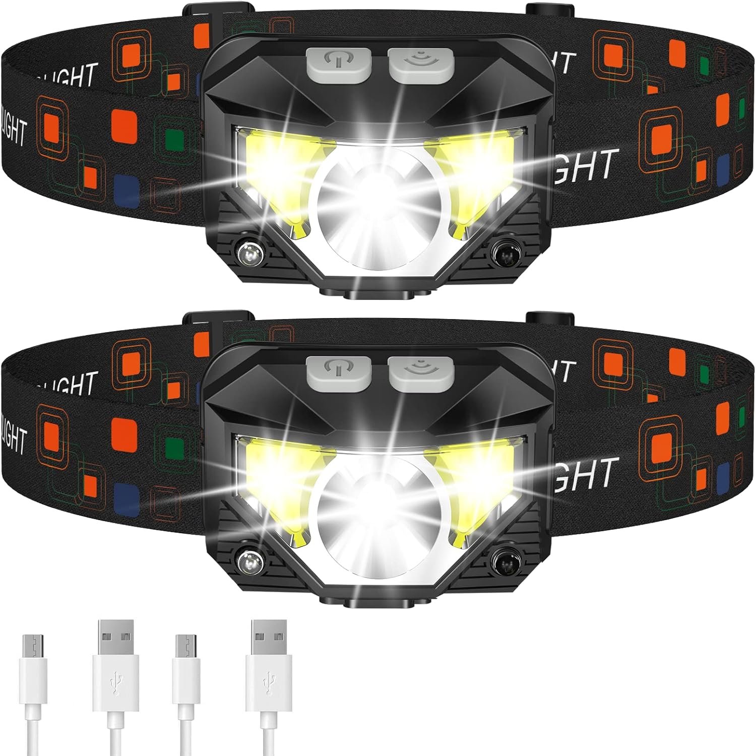LHKNL rechargeable LED headlamp flashlight with motion sensor, part of a Florida Hurricane Preparedness Plan