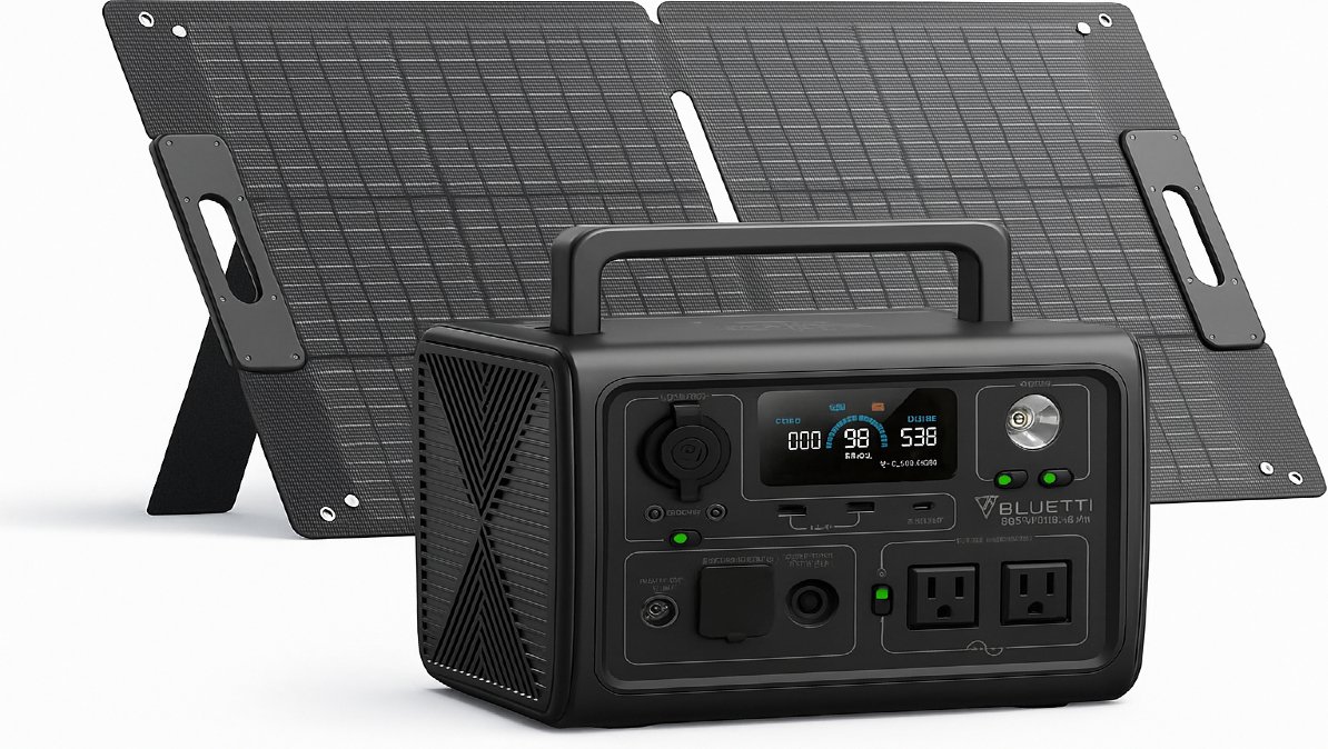 BLUETTI Solar Generator EB3A with 100W Solar Panel for Florida hurricane emergency kit