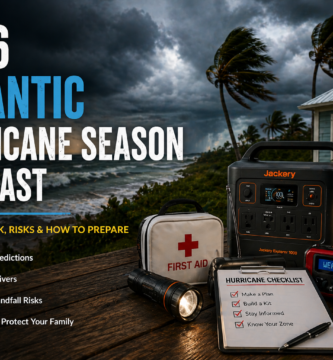 This image supports a 2026 Atlantic hurricane season forecast article that explains expert storm predictions, Atlantic hurricane risk, El Niño impacts, landfall concerns, and practical hurricane preparedness steps for homeowners and renters in storm-prone areas.